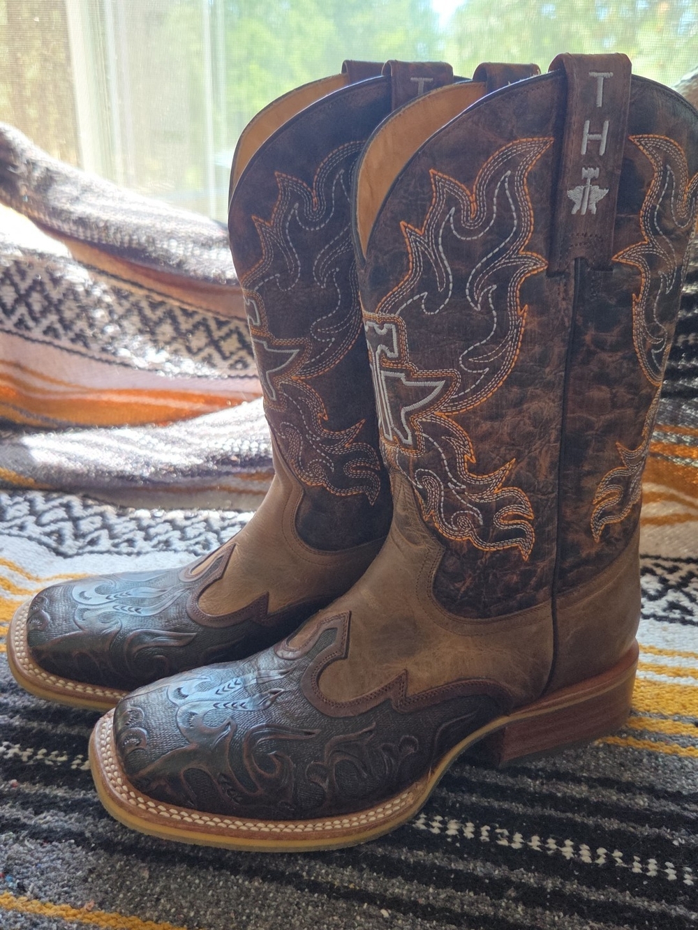 Tin Haul Hot Rod Club "Whats Your Angle" Cowboy Boots Graphic Sole Pin Up 9D